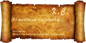 Krautheim Celeszta névjegykártya